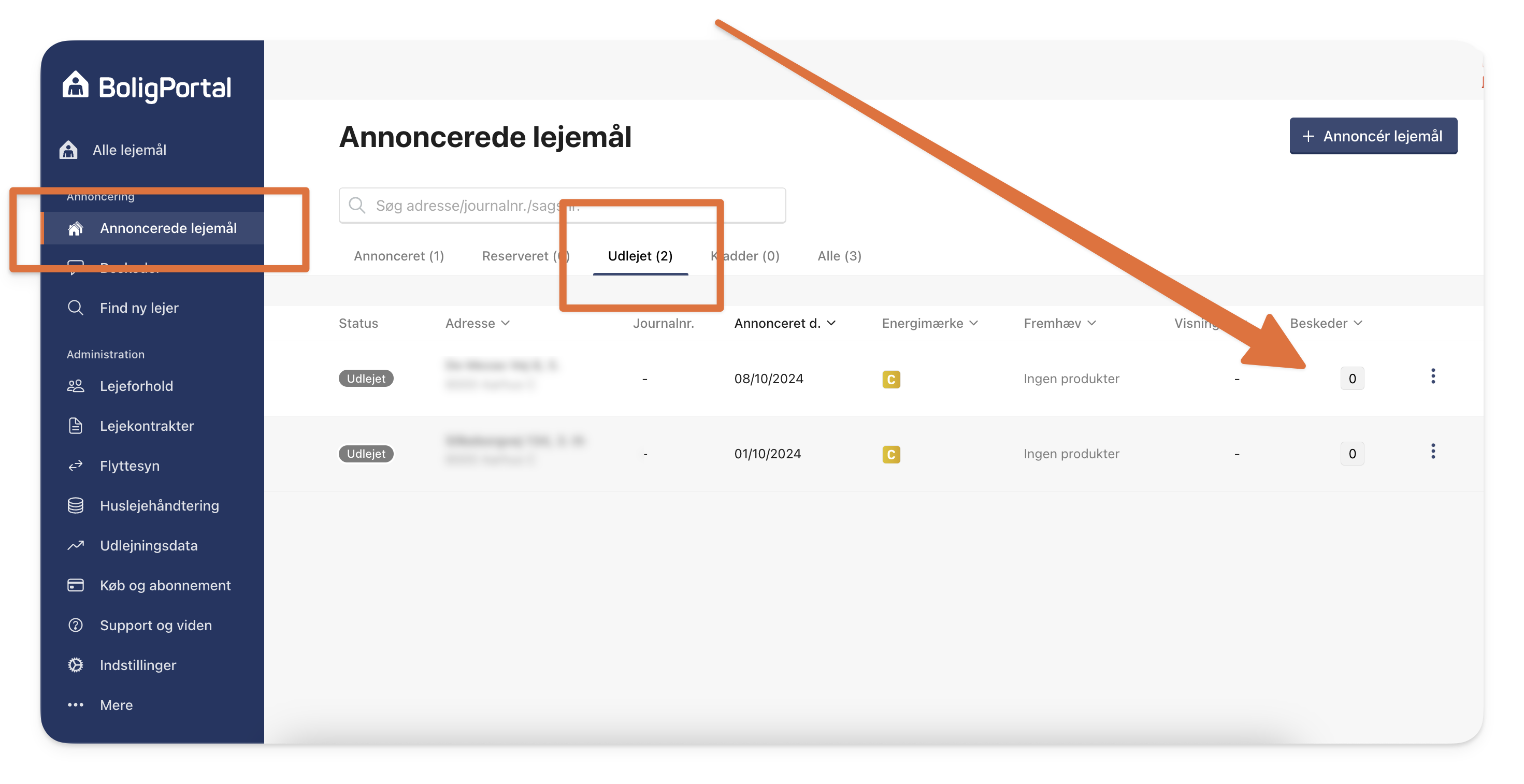 Find dine gamle beskeder under dine udlejede annoncer.png