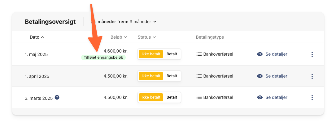 Grøn bjælke med advisering om tilføjet engangsbeløb.png