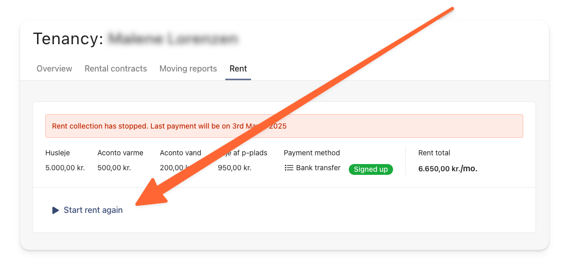 Click on Start rent again if you want to undo .png