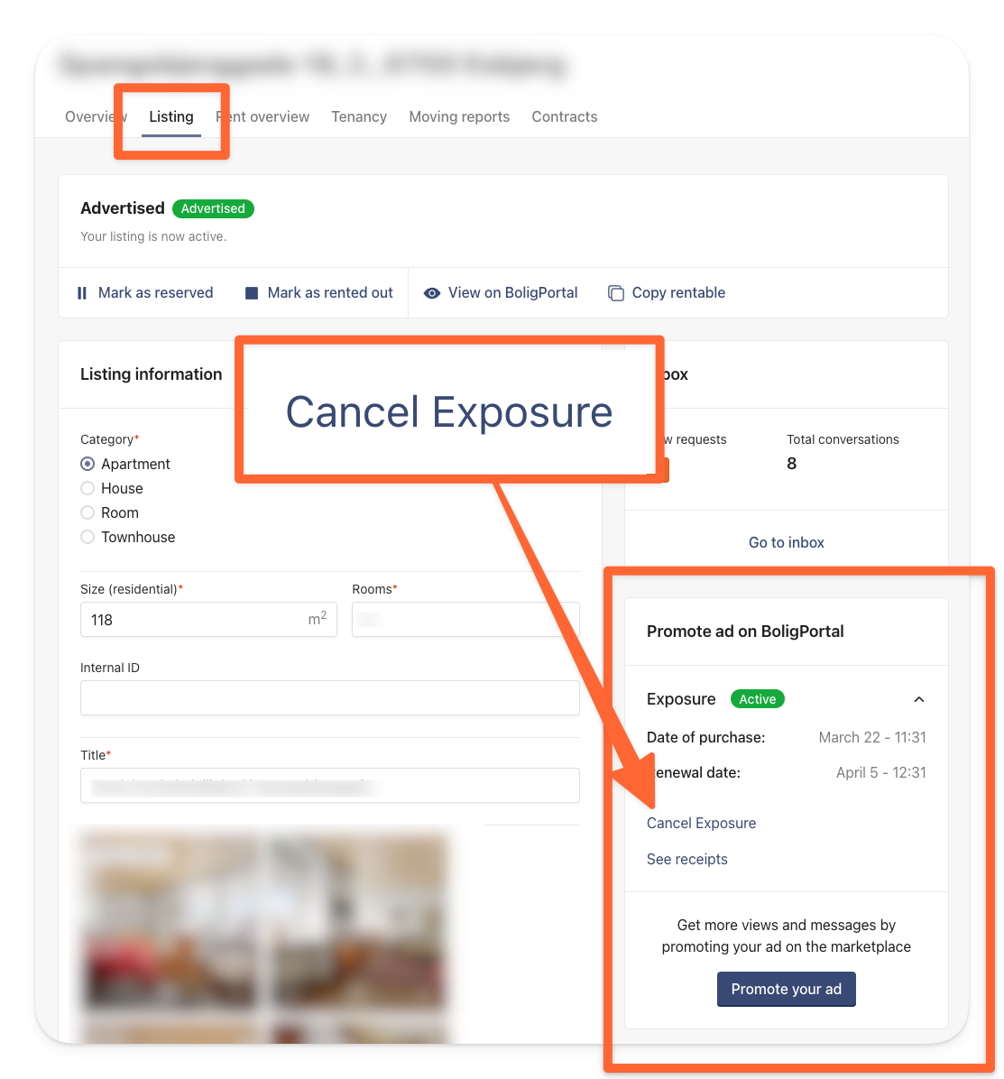 Click on Cancel Exposure to cancel your promotion.png