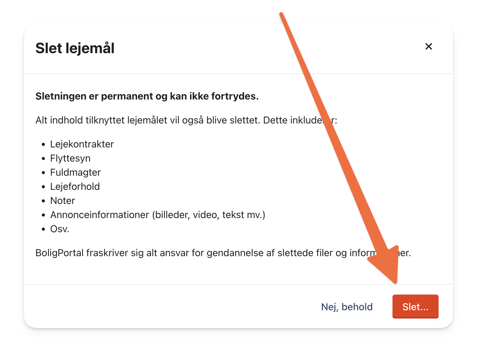 Bekræft at din sletning er permanent og ikke kan fortrydes ved at klikke på Slet.png