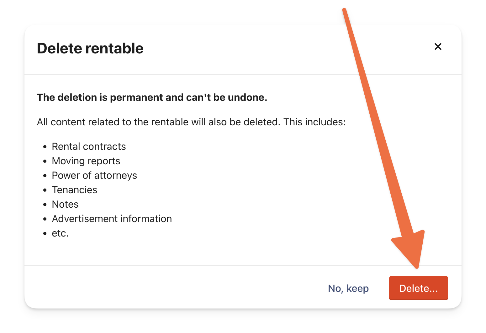 Click on Delete ... to delete your rentable.png