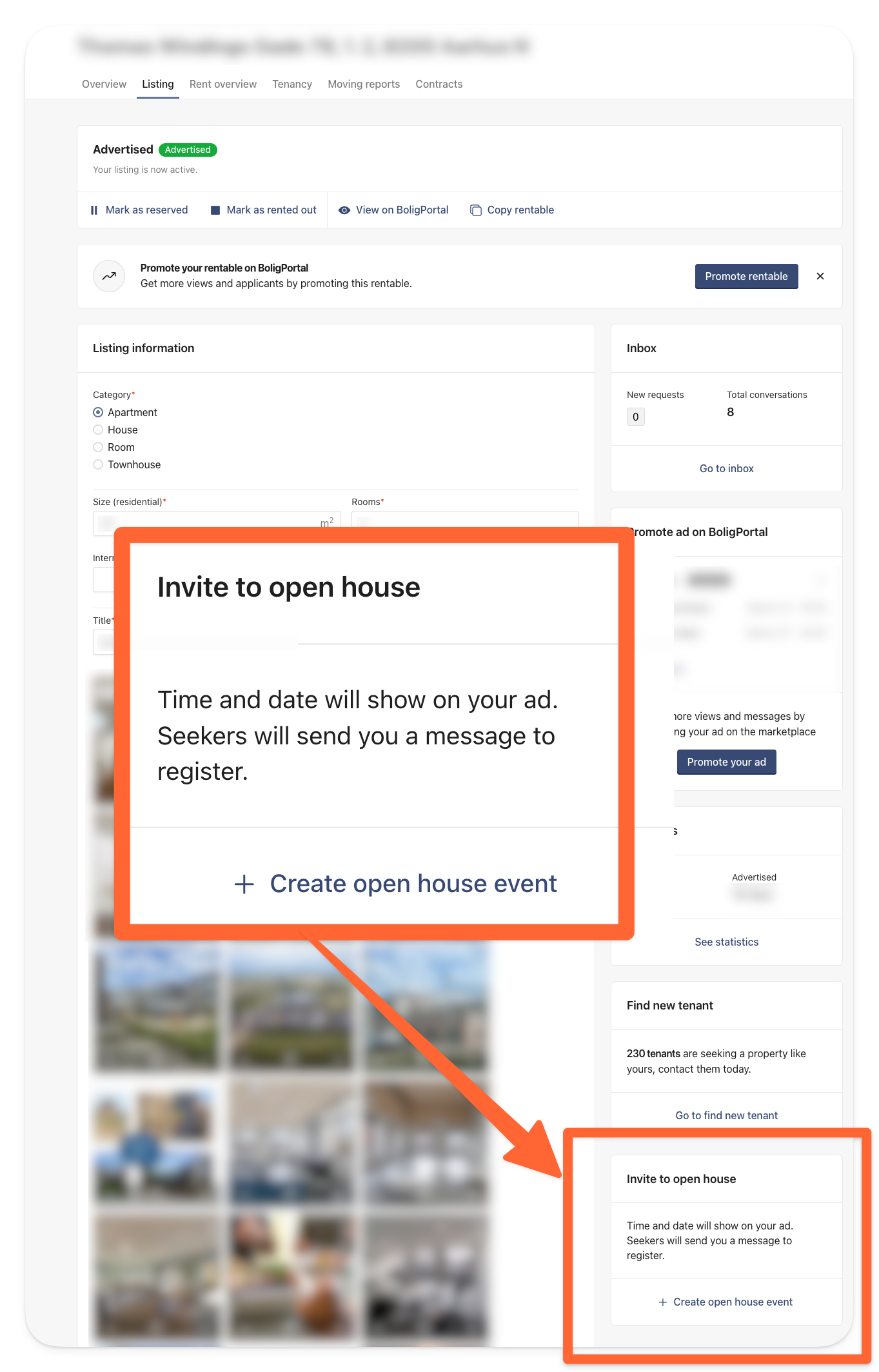 Manage open house event under your listing settings.png