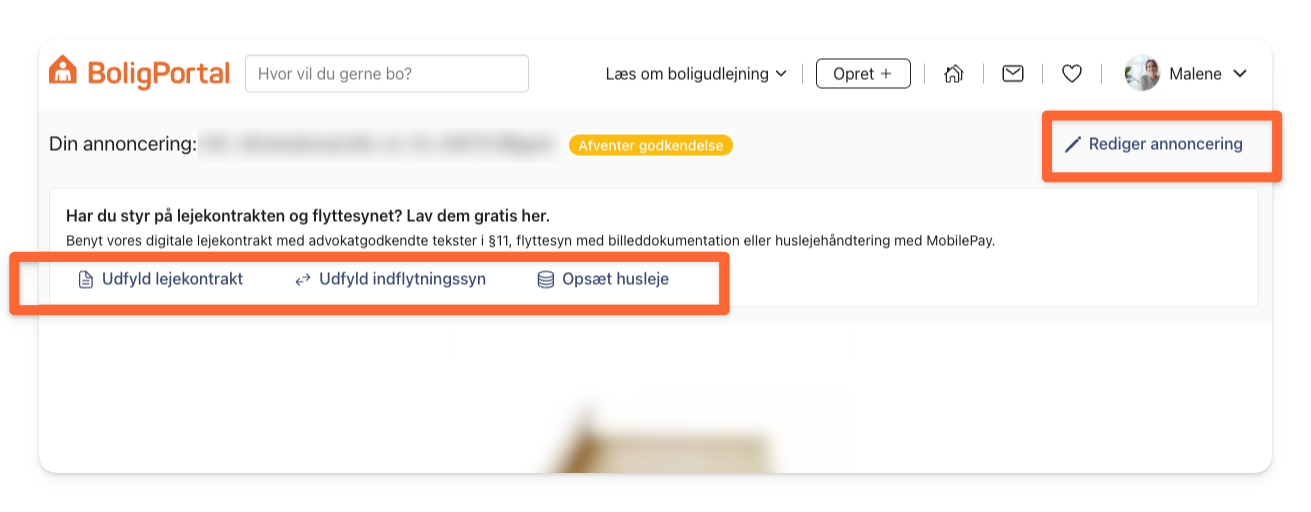 Forbered lejekontrakt, flyttesyn eller huslejeopsætning, imens din annonce bliver godkendt.png