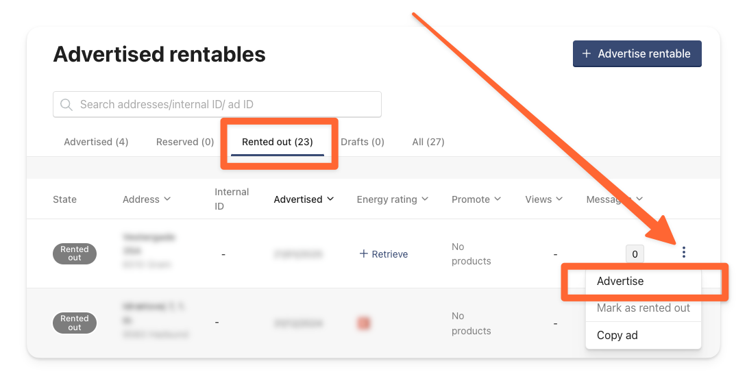 Click on Advertise to reactivate your rented out listing.png