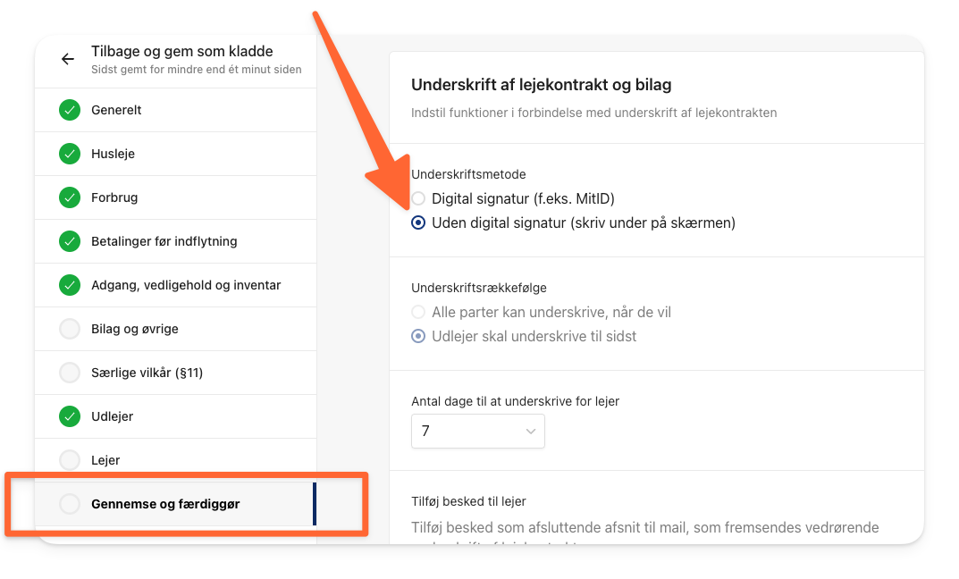Vælg Uden digital signatur (skriov under på skærmen) for at skrive under uden MitID.png