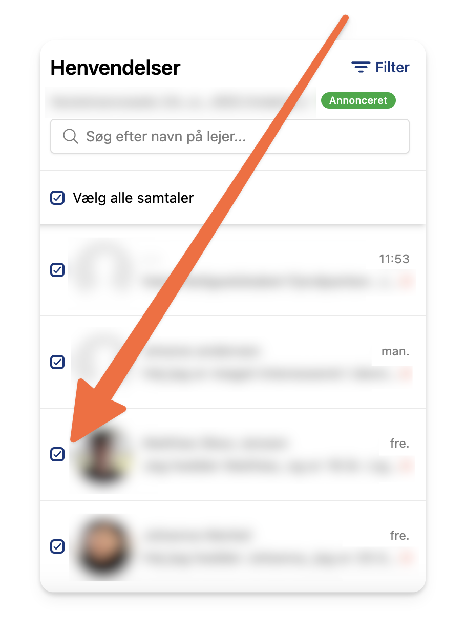 Vælg de samtaler, du vil svare på, ved at krydse dem af i boksen.png