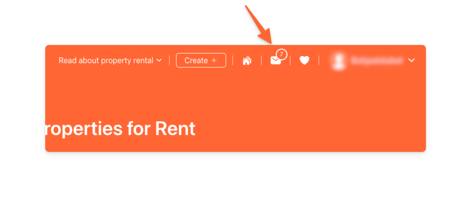 Click on the envelope icon to view your messages on BoligPortal.png