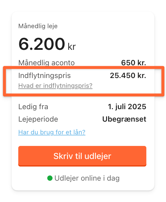 Første måneds husleje