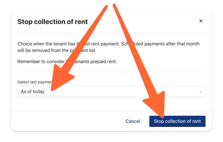 Enter the last date of rent payment and click on stop collection of rent.png