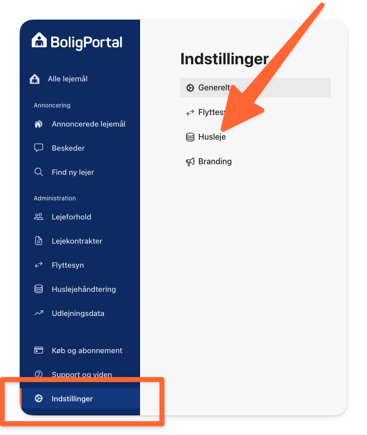 Gå til Indstillinger og fanen Husleje.png